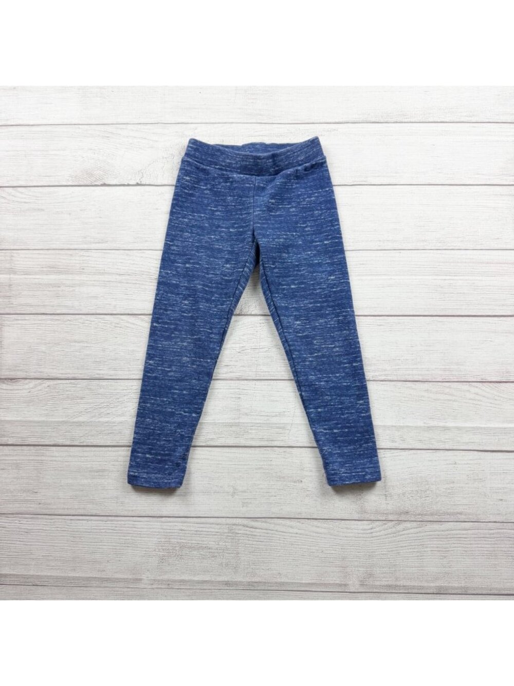 Old Navy Girls Cozy Lined Blue Marled Fleece Leggings S 6-7